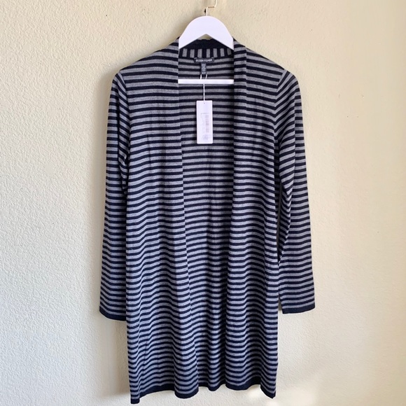 NWT EILEEN FISHER Striped Wool Open Cardigan - Picture 3 of 7